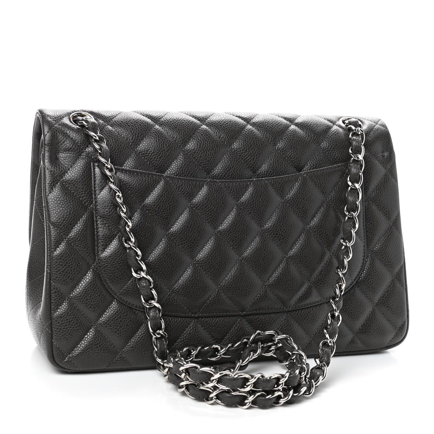 Chanel Caviar Quilted Jumbo Double Flap Dark Grey 3 of 12