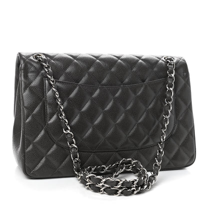 Chanel Caviar Quilted Jumbo Double Flap Dark Grey 3 of 12