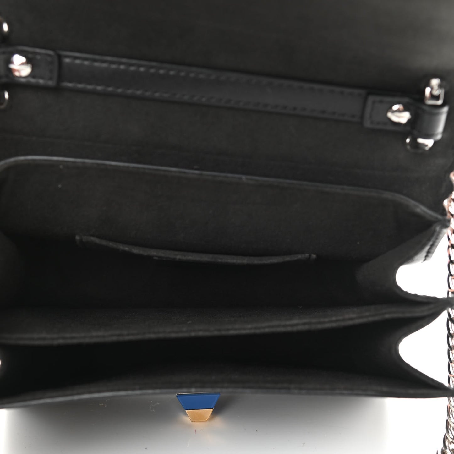 Vitello Liberty Fun Fair Embossed Scalloped Small Kan I Shoulder Bag Black Multicolor