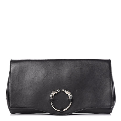 Gucci Calfskin Ribot Horse-Heads Clutch Black 1 of 18