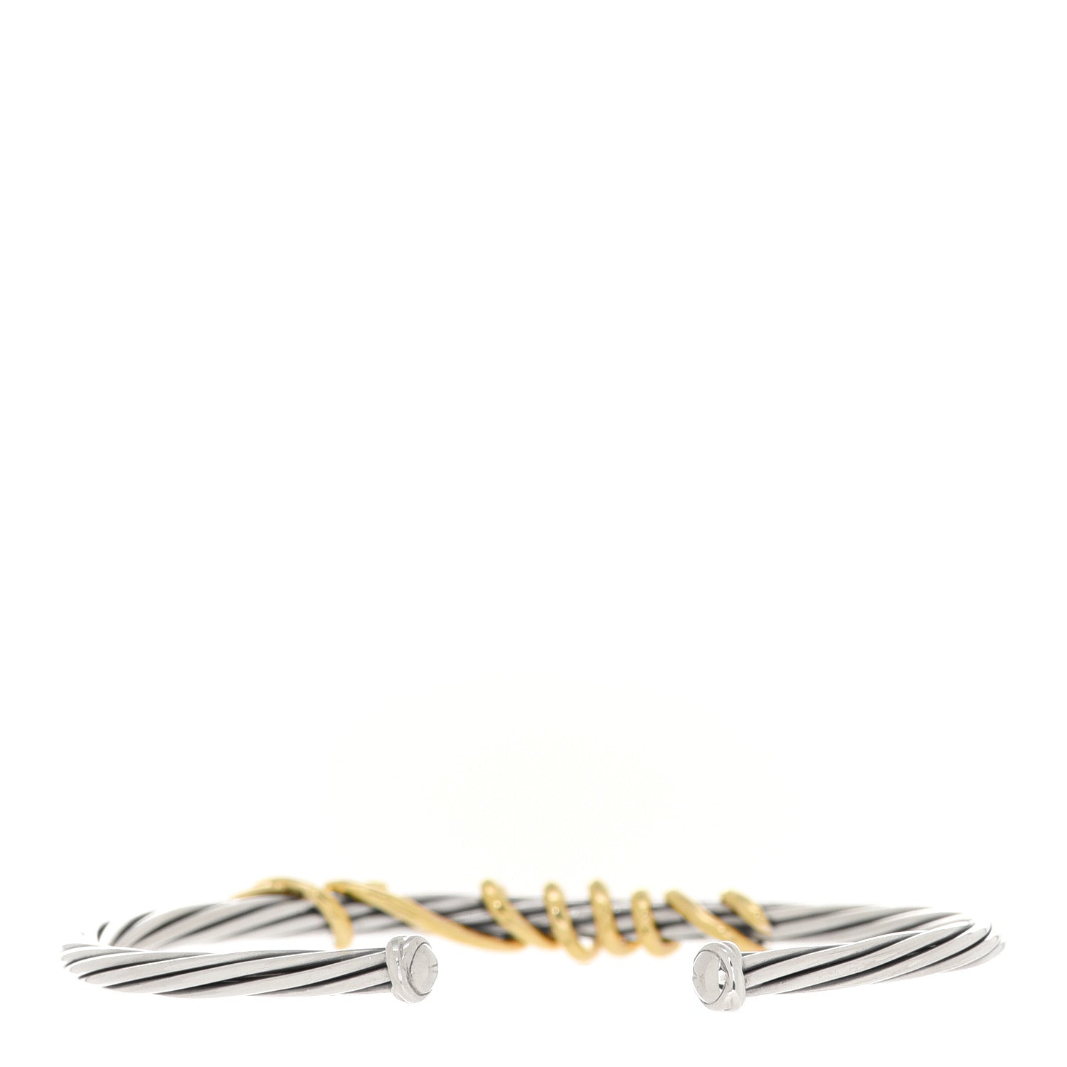 David Yurman Sterling Silver 14K Yellow Gold DY Whispers Te Amo Bracelet 3 of 4