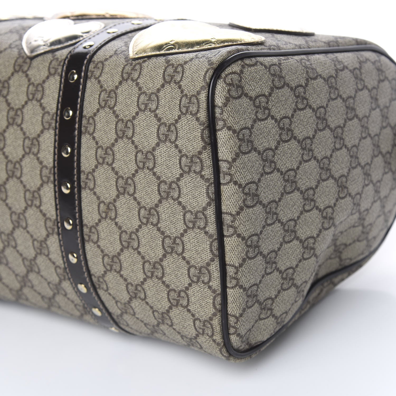 Gucci Monogram Guccissima Hearts Studded Medium Joy Boston Dark Brown 12 of 12