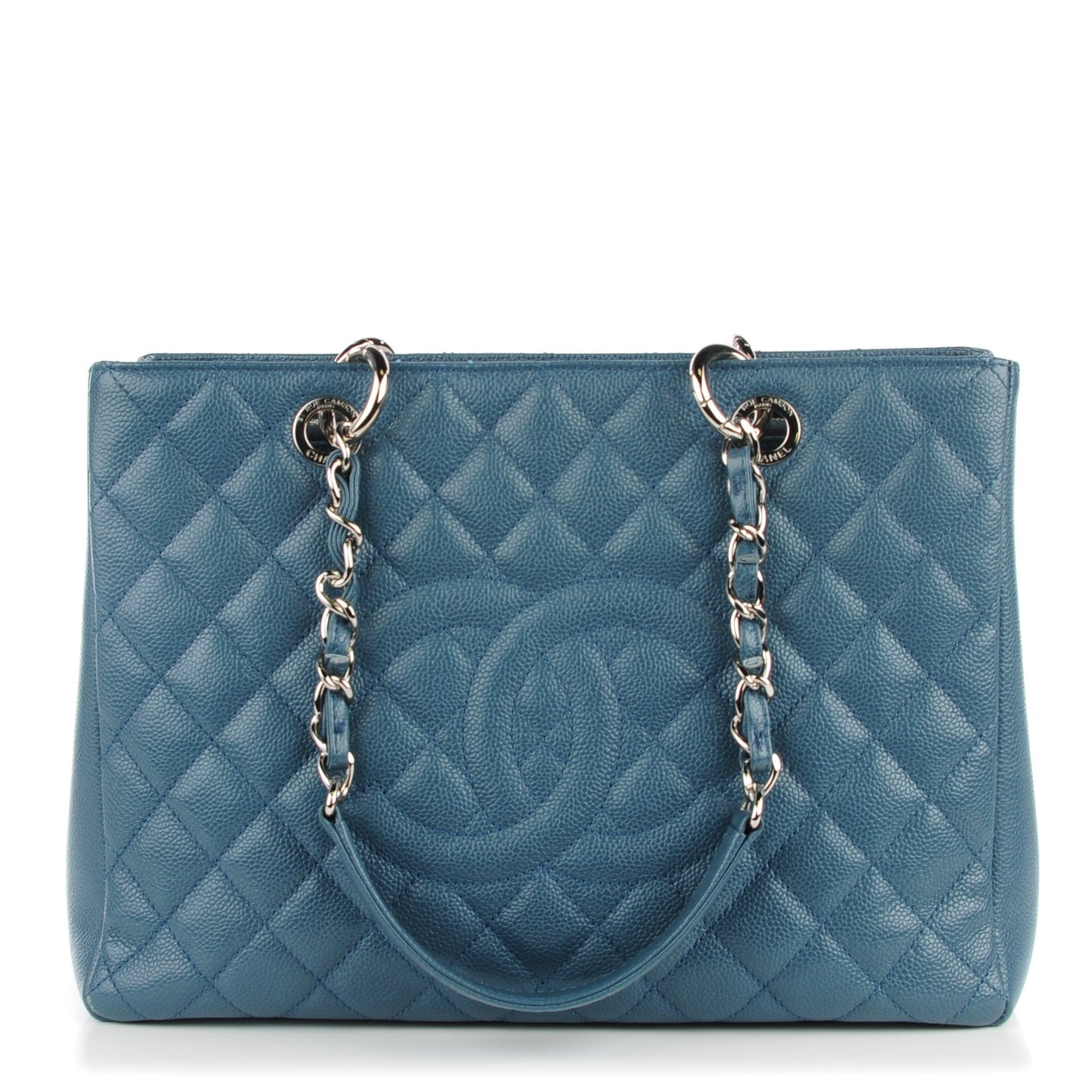 Caviar Quilted Grand Shopping Tote GST Dark Blue