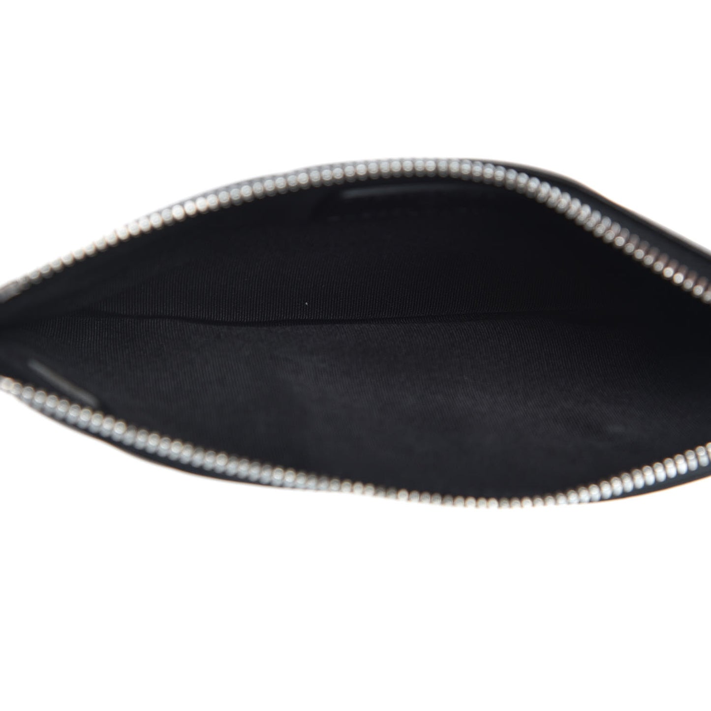 Lambskin Chevron Quilted Classic Zip Pouch Black