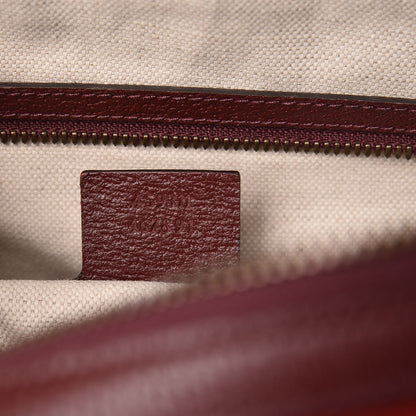 Gucci Suede Daino Textured Dollar Calfskin Web Medium Duffle Bag Romantic Cerise Chardonnay 8 of 12