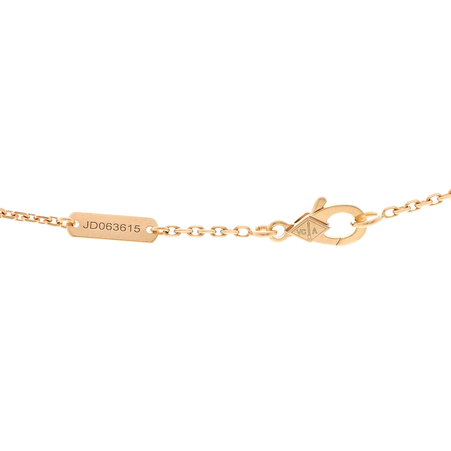 Van Cleef & Arpels 18K Rose Gold Gray Mother of Pearl Vintage Alhambra Pendant Necklace 4 of 6