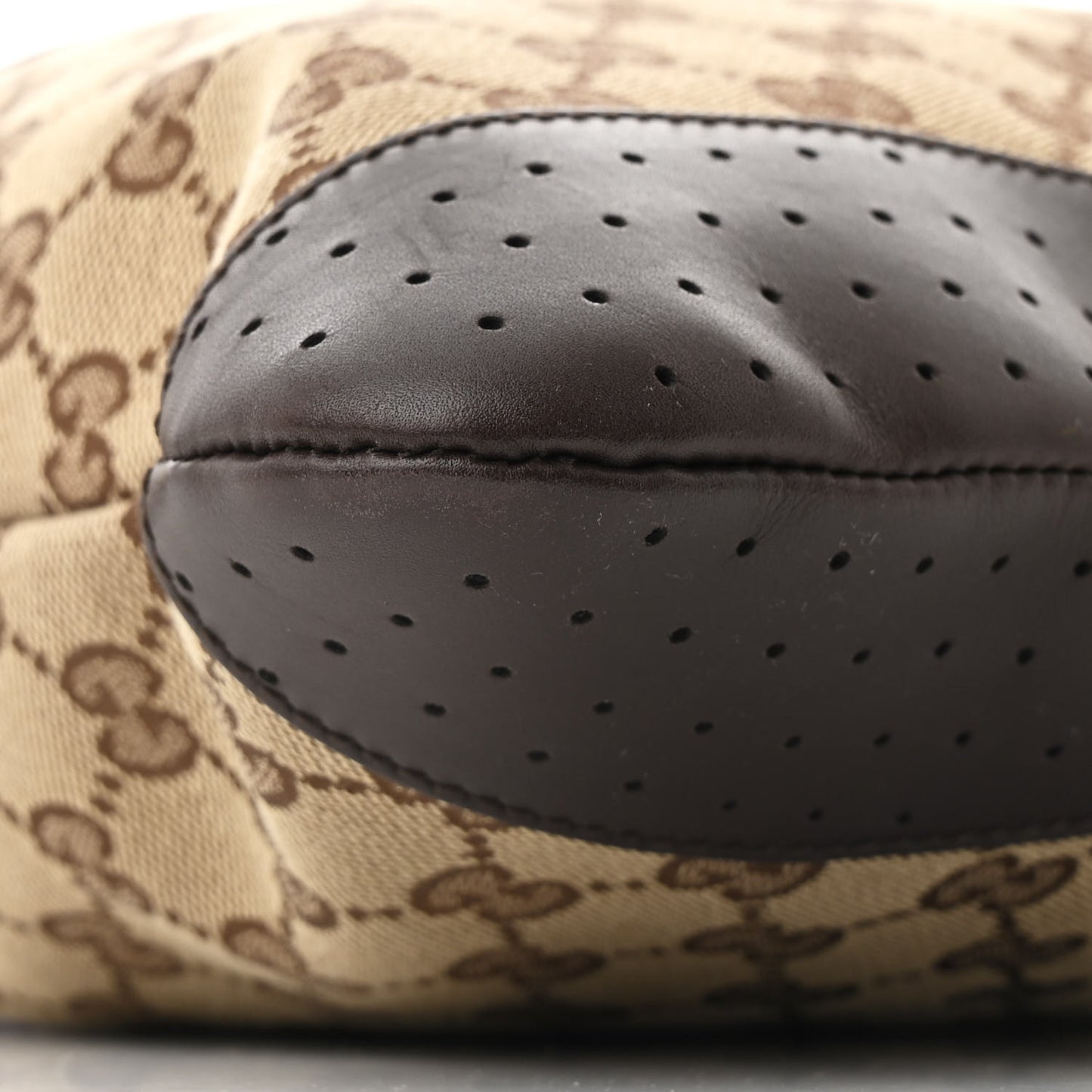 Monogram Calfskin Perforated Medium Flat Messenger Bag Dark Brown