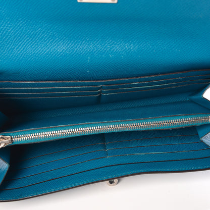 Hermes Epsom Kelly Longue Wallet Bleu Izmir 5 of 10
