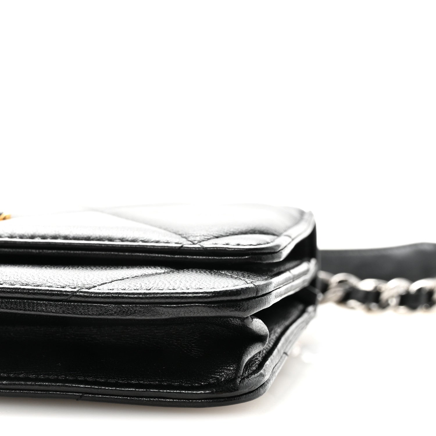 Chanel Lambskin Quilted Chanel 19 Wallet On Chain WOC Black 11 of 12
