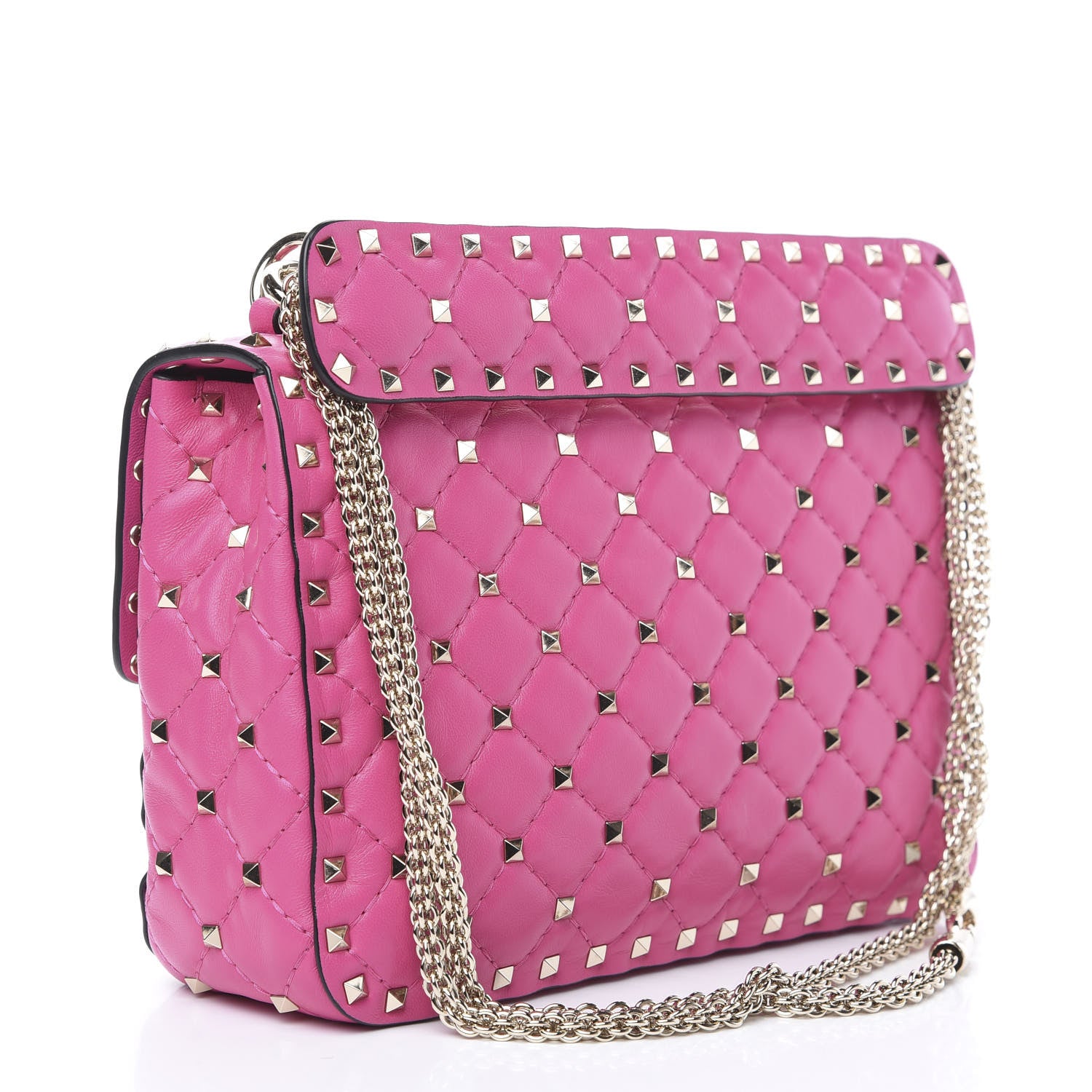 Valentino Garavani Nappa Medium Rockstud Spike Shoulder Bag Pink Orchid 2 of 9