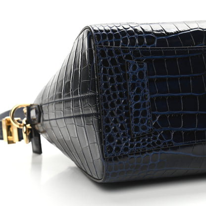Givenchy Calfskin Crocodile Embossed Small Antigona Navy 8 of 11