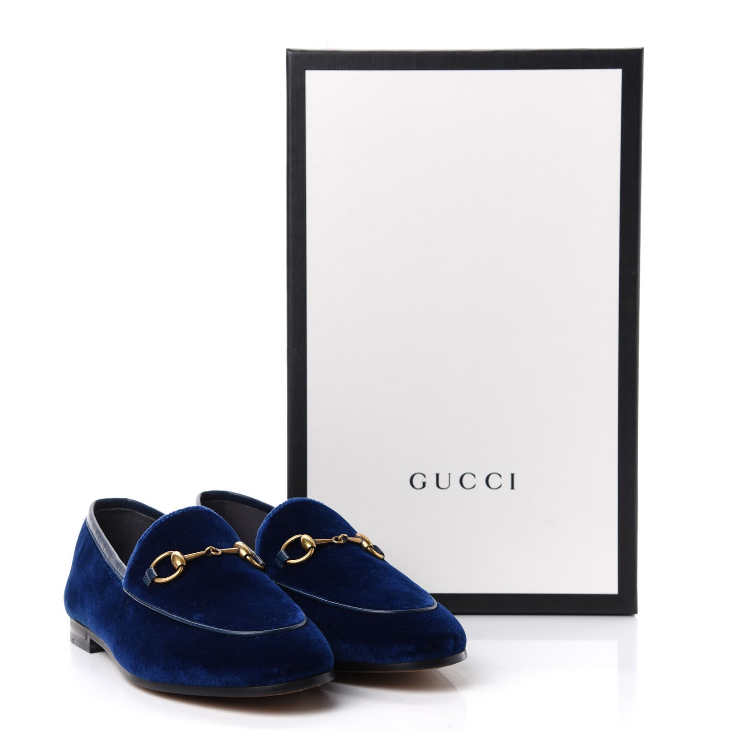 Gucci Velvet Horsebit Womens Jordaan Loafers 35.5 Blue Cobalt 11 of 11