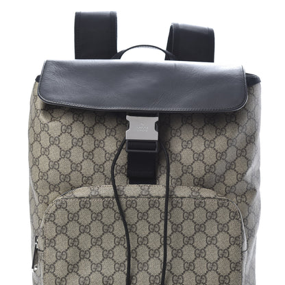 Gucci GG Supreme Monogram Single Buckle Backpack Beige Black 7 of 12