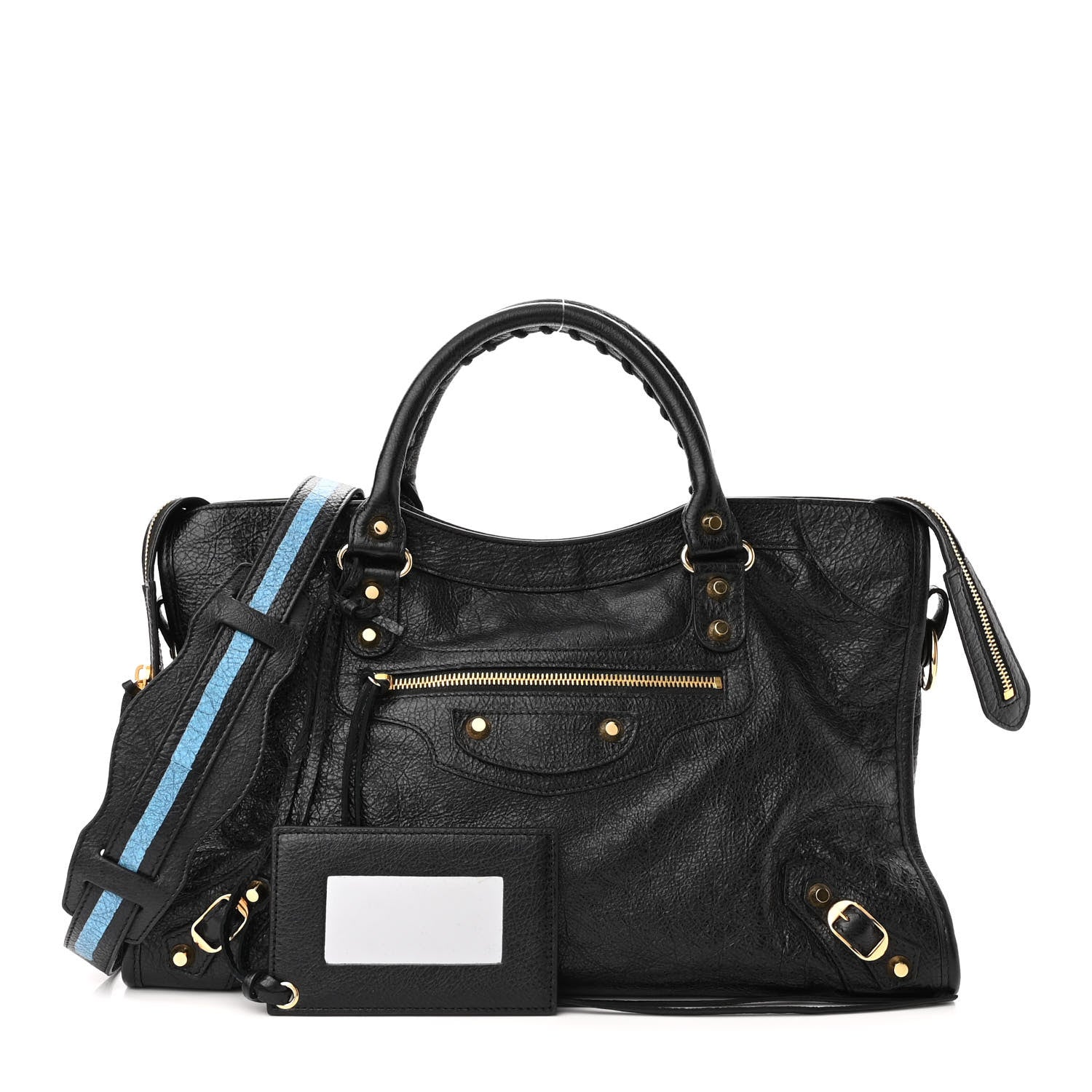 Balenciaga Agneau Classic Gold Hardware City Graffiti Logo Strap Black 1 of 9