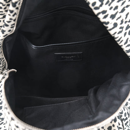 Saint Laurent Canvas Leopard Print City Backpack Black White 7 of 9