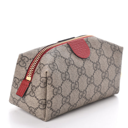 Gucci Soft GG Supreme Monogram Calfskin Small Ophidia Cosmetic Case Beige Ebony Hibiscus Red 3 of 8