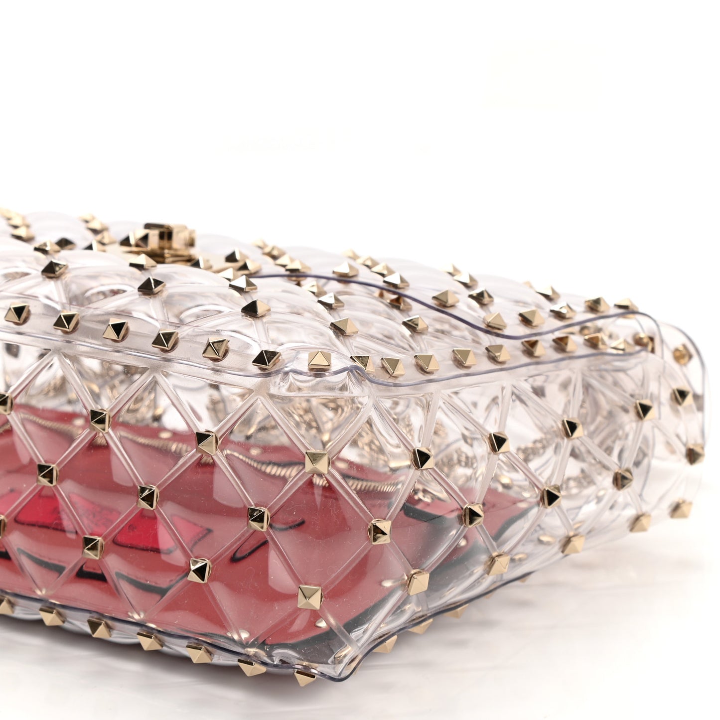 PVC Medium Rockstud Spike Shoulder Bag