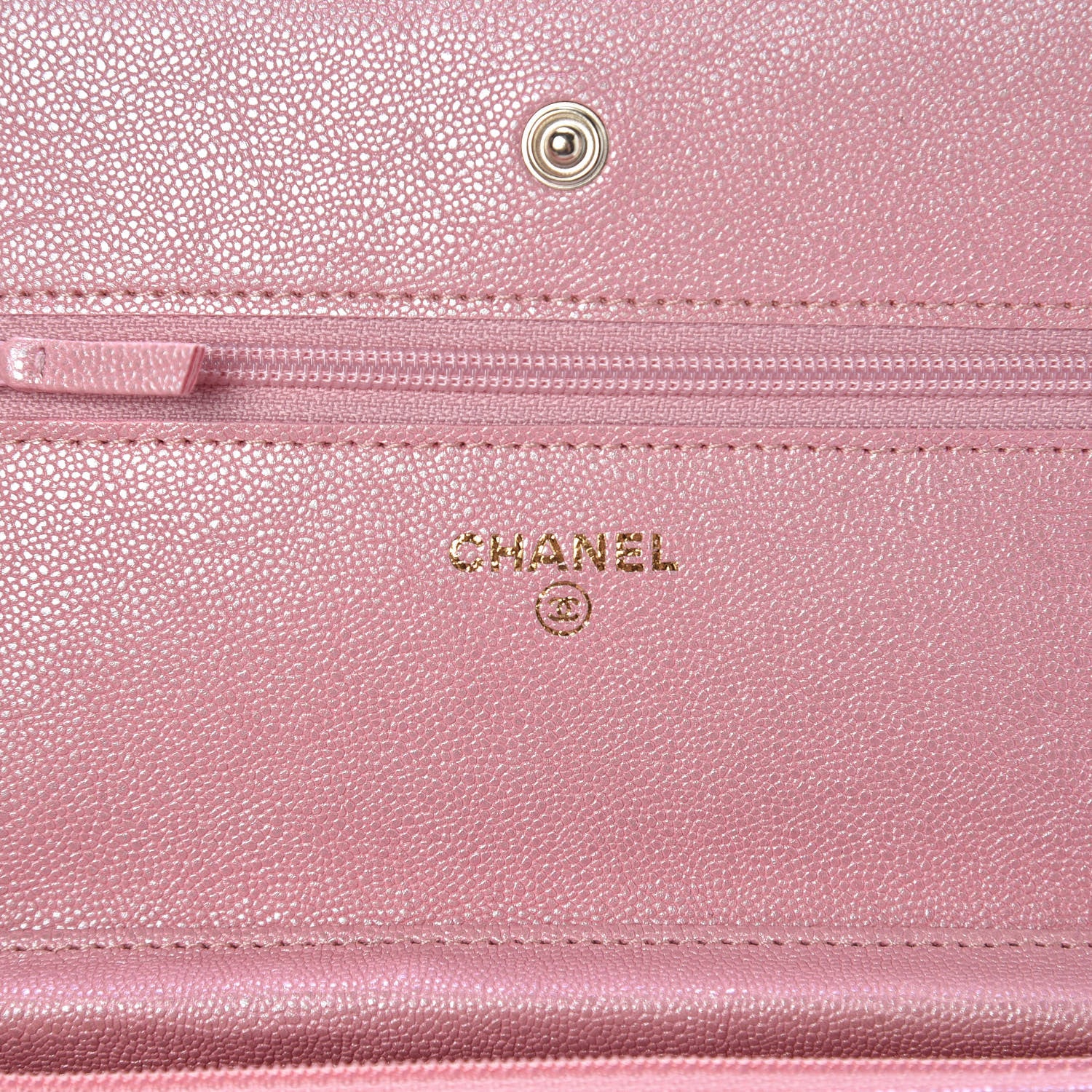 Chanel Iridescent Caviar Quilted Wallet on Chain WOC Rose Pink 6 of 11