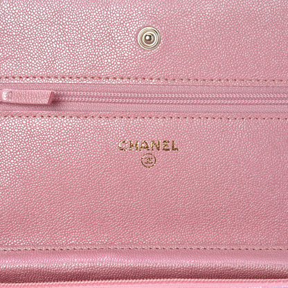 Chanel Iridescent Caviar Quilted Wallet on Chain WOC Rose Pink 6 of 11