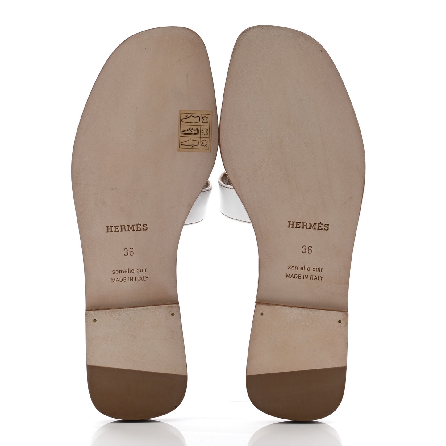 Box Calfskin Oran Sandals 36 White