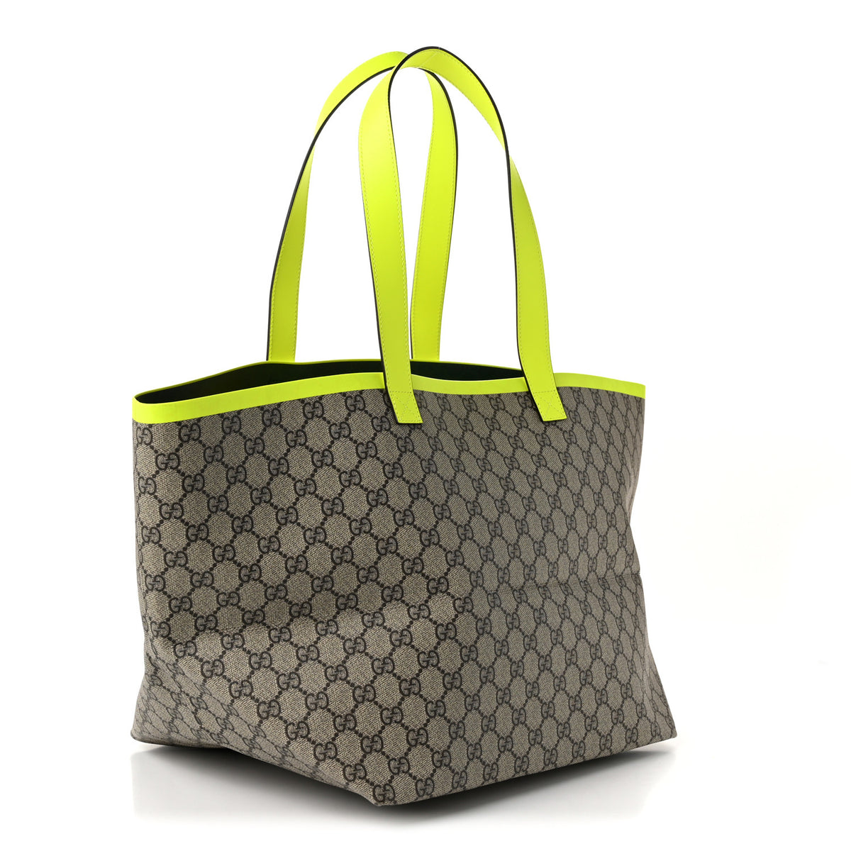 GG Supreme Monogram Totissima Shopping Tote Ebony Beige Yellow