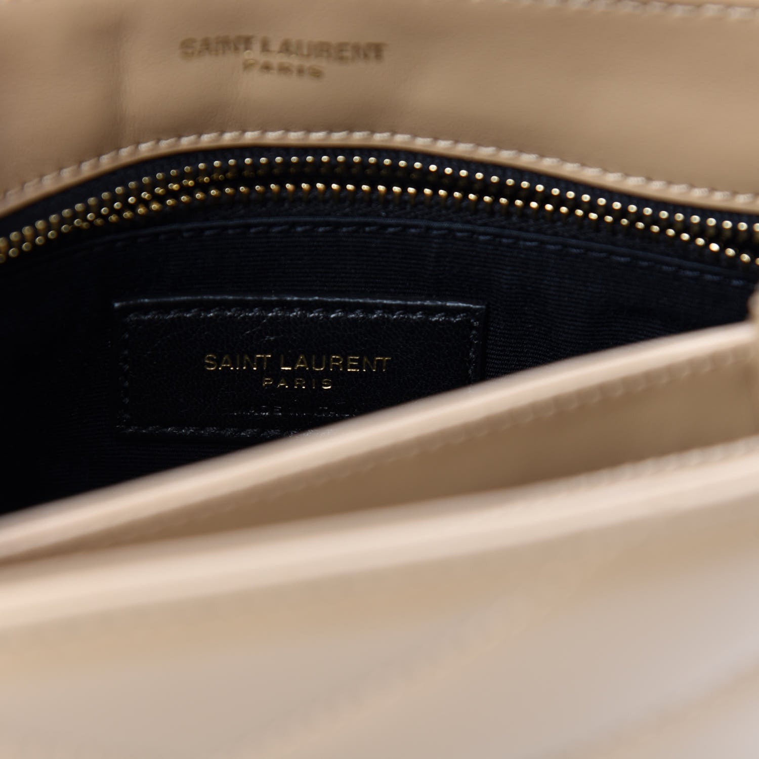 Saint Laurent Calfskin Y Quilted Monogram Toy Loulou Crossbody Bag Latte 8 of 12
