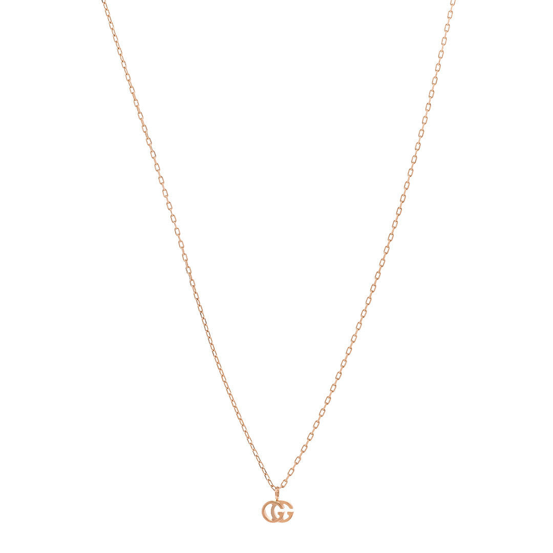 Gucci 18K Rose Gold Running G Pendant Necklace 1 of 5