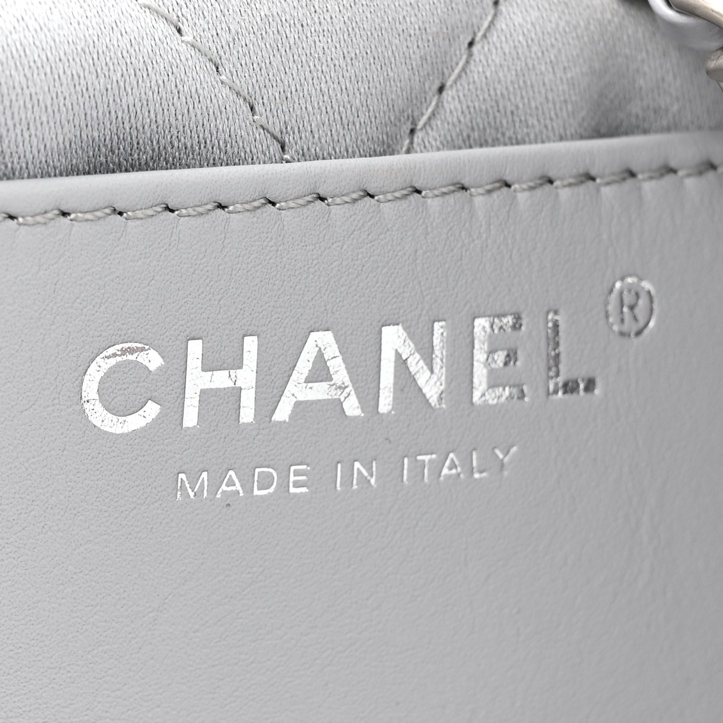 Shiny Calfskin Quilted Mini Chanel 22 Grey