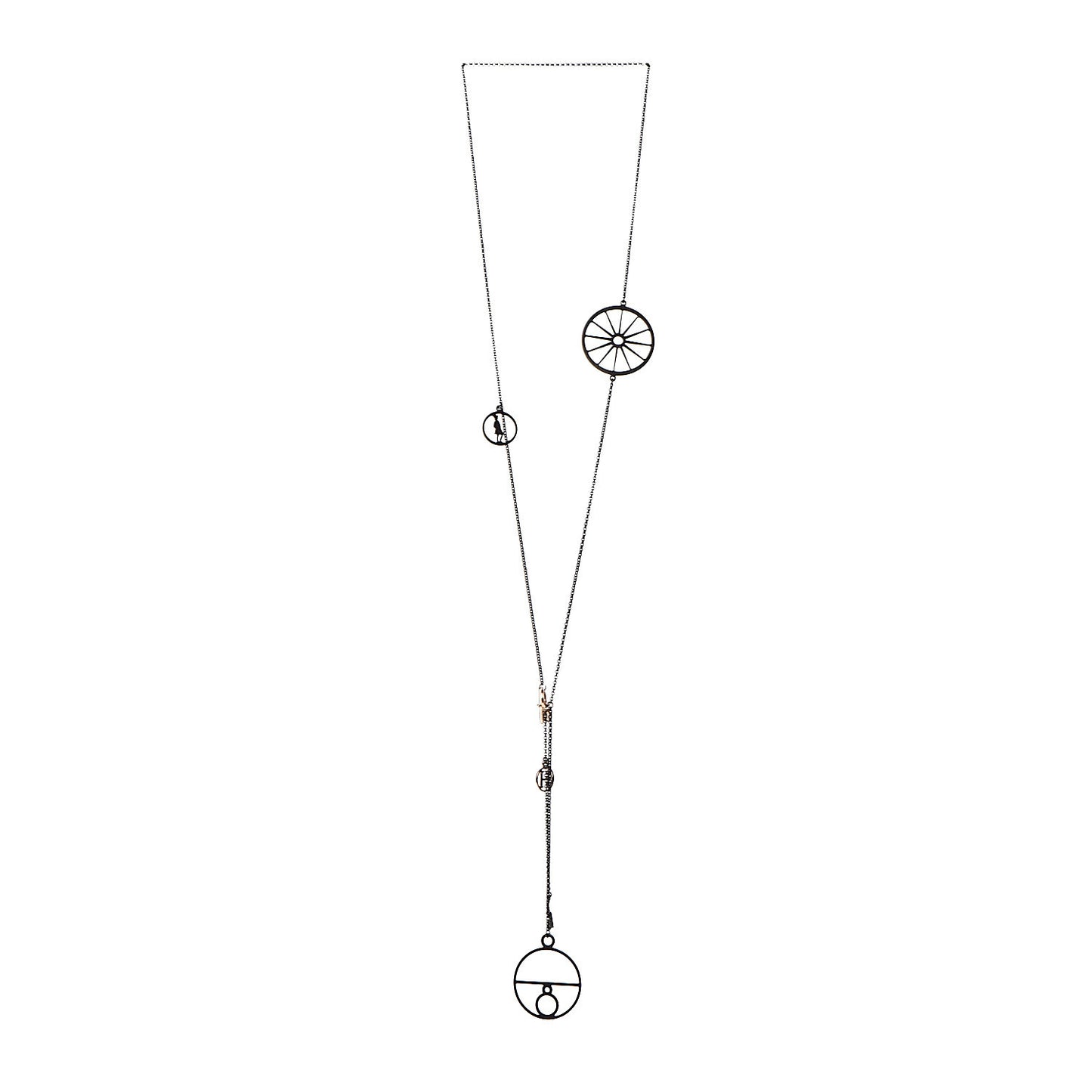 Sterling Silver 18K Rose Gold Crazy Calèche Lariat Necklace