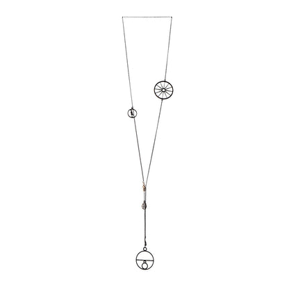 Hermes Sterling Silver 18K Rose Gold Crazy Calèche Lariat Necklace 3 of 8