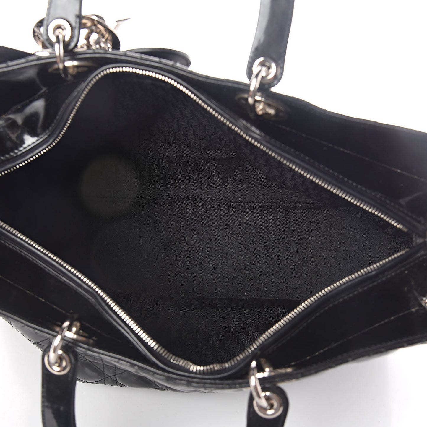 Patent Cannage Large Lady Dior Black
