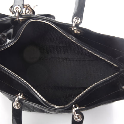 Christian Dior Patent Cannage Large Lady Dior Black 5 of 9