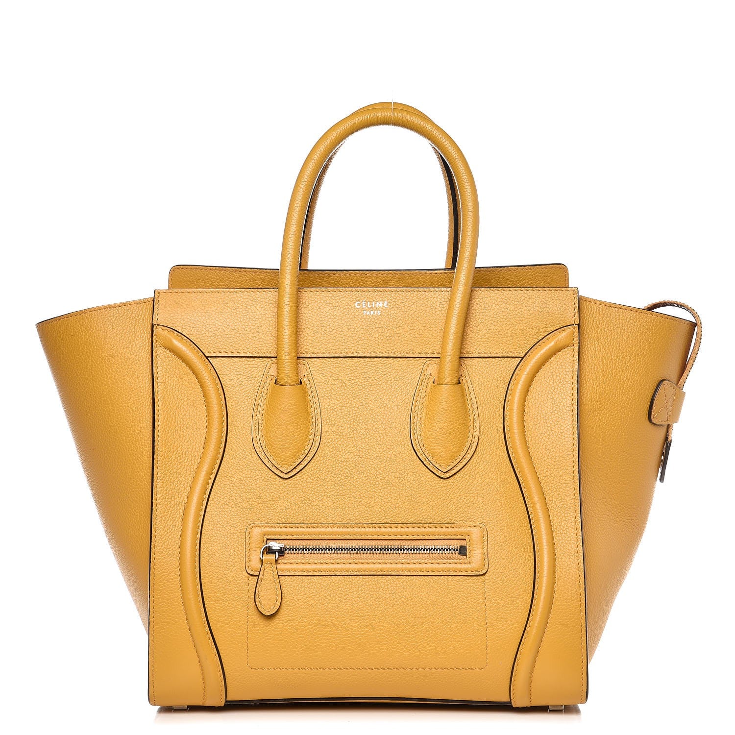 Celine Drummed Calfskin Mini Luggage Ocre 1 of 11