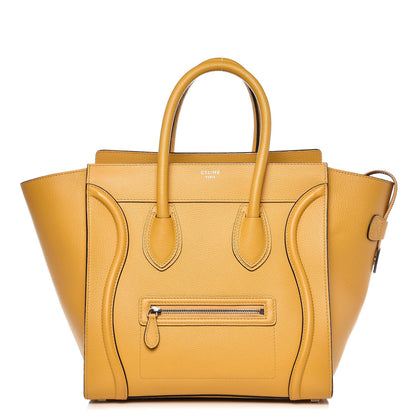 Celine Drummed Calfskin Mini Luggage Ocre 1 of 11