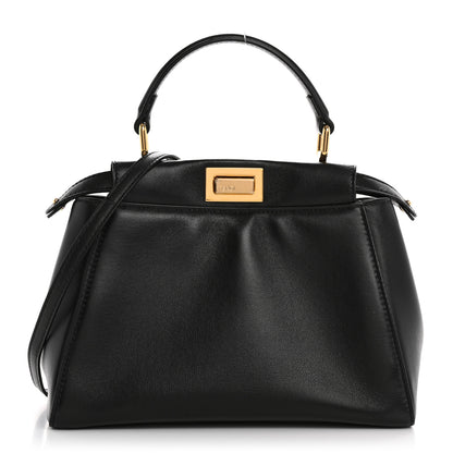 Fendi Nappa Mini Peekaboo Iconic Satchel Black 1 of 13