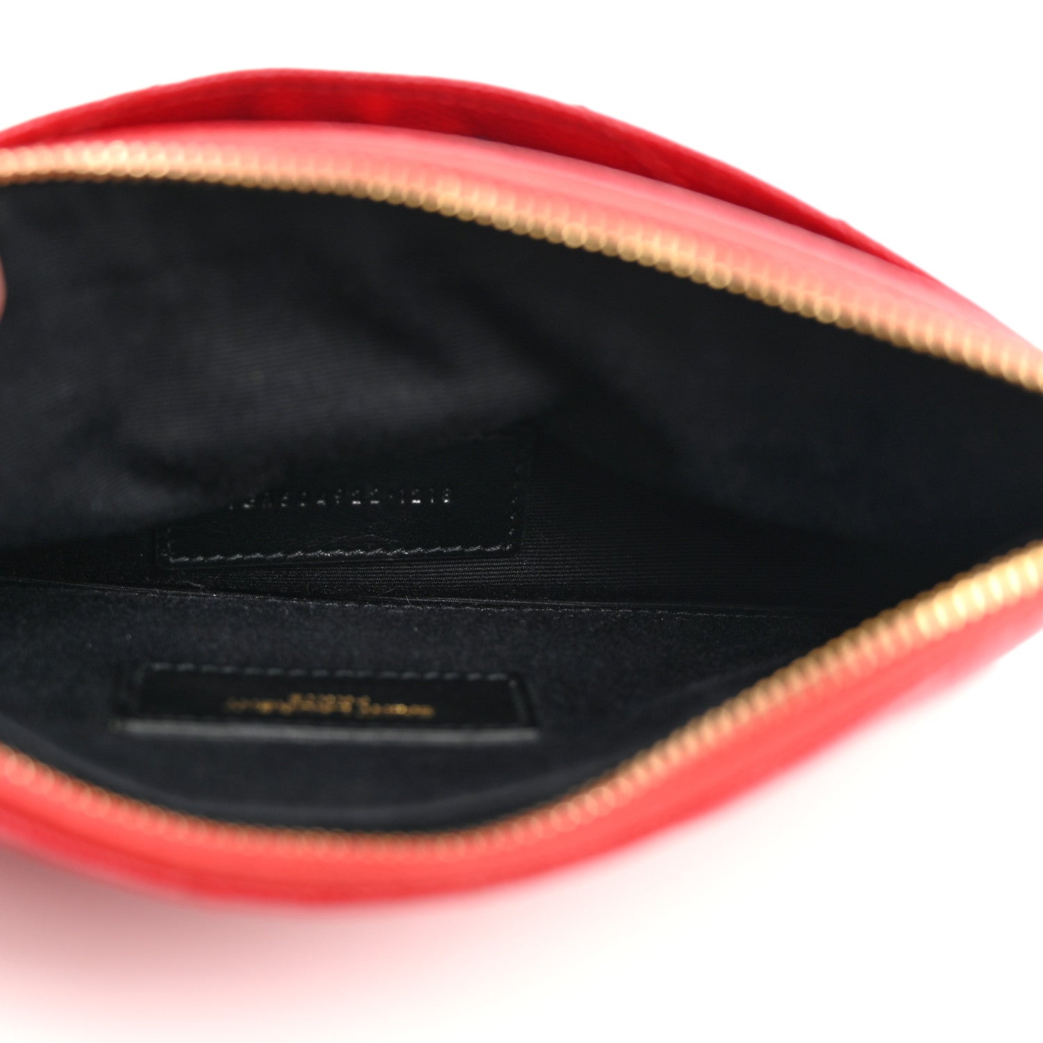 Saint Laurent Grain De Poudre Chevron Monogram Bill Pouch Rouge Eros 5 of 7