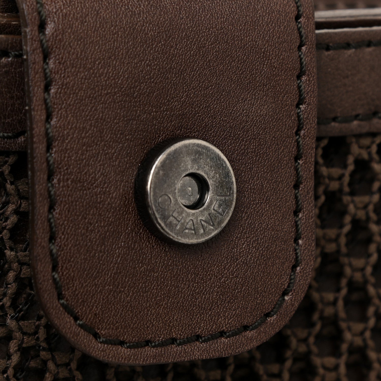 Chanel Calfskin Felt Sequin Embroidered Flap Shoulder Bag Brown 13 of 14