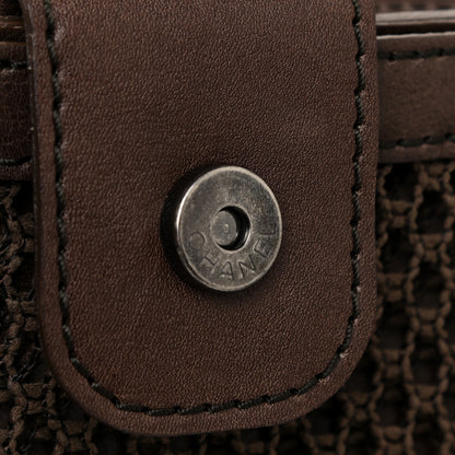 Chanel Calfskin Felt Sequin Embroidered Flap Shoulder Bag Brown 13 of 14
