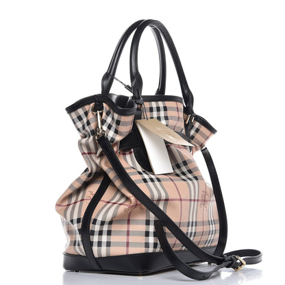 Burberry Haymarket Check Medium Golderton Tote Black 4 of 7