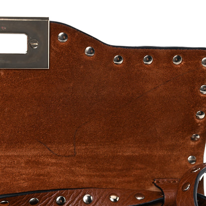 Valentino Garavani Pebbled Calfskin Medium Rockstud Flip Lock Crossbody Bag Saddle Brown 9 of 18