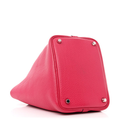 Hermes Taurillon Clemence Swift Eclat Picotin Lock 18 PM Rose Mexico Rouge De Coeur 4 of 11
