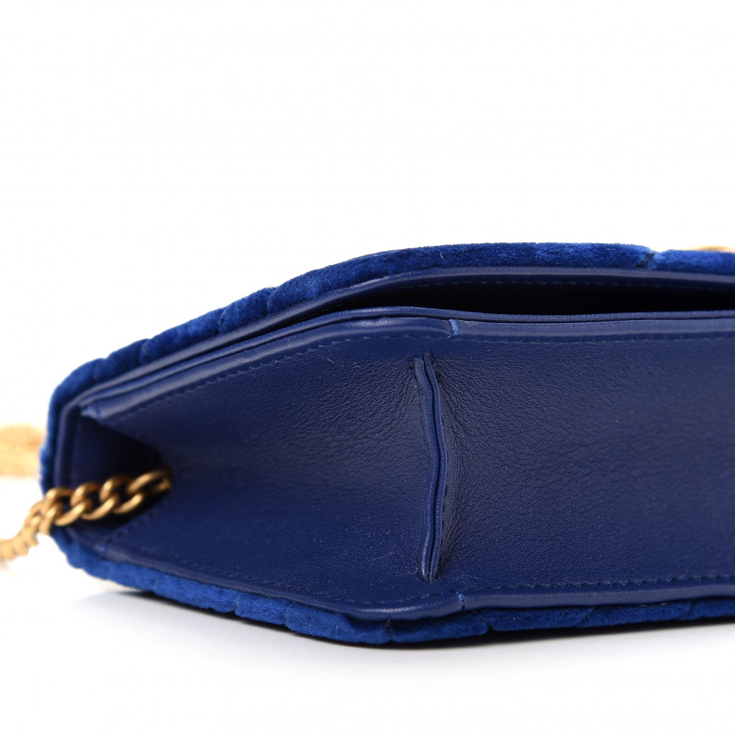 Gucci Velvet Matelasse GG Marmont Mini Bag Cobalt Blue 6 of 9
