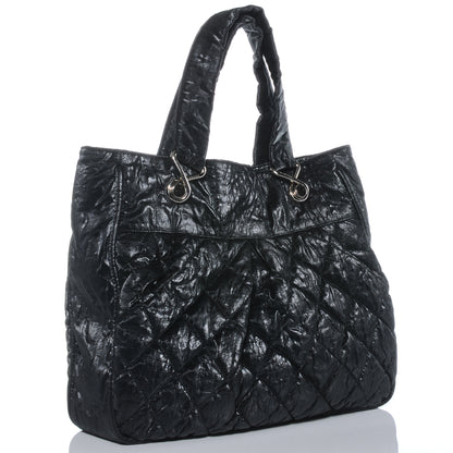 Chanel Crinkled Coated Canvas Le Marais Large Tote Black 3 of 7