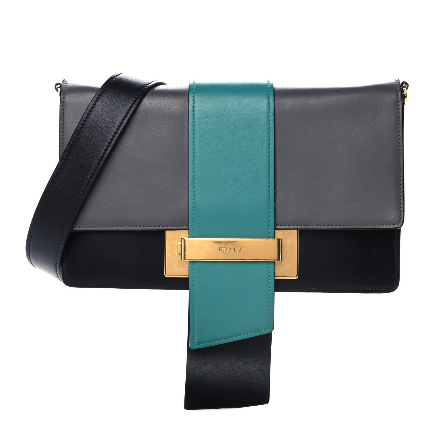 Prada City Calf Ribbon Bag Marmo Black Giada 1 of 13