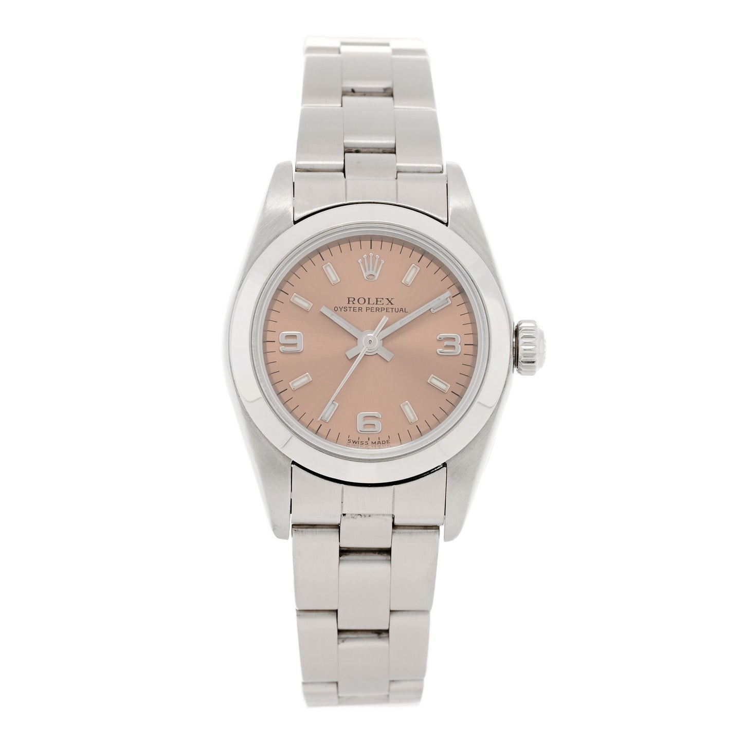 Stainless Steel 24mm Oyster Perpetual Watch Pink 76080