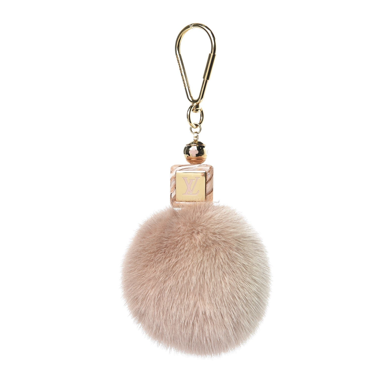 Louis Vuitton Mink Fur Fluffy Bag Charm Blush 1 of 3