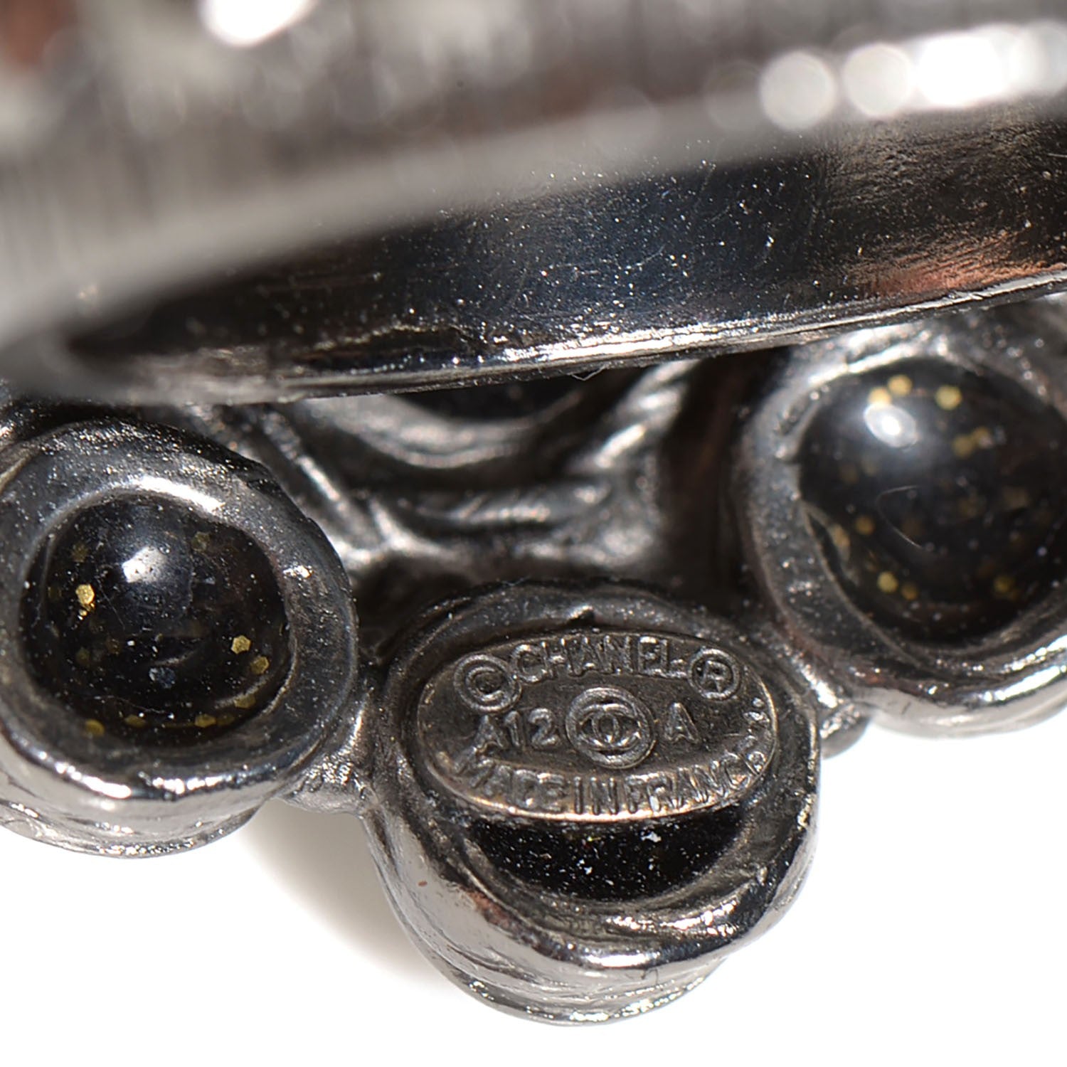 Chanel Studded CC Ring 7 Ruthenium 5 of 6