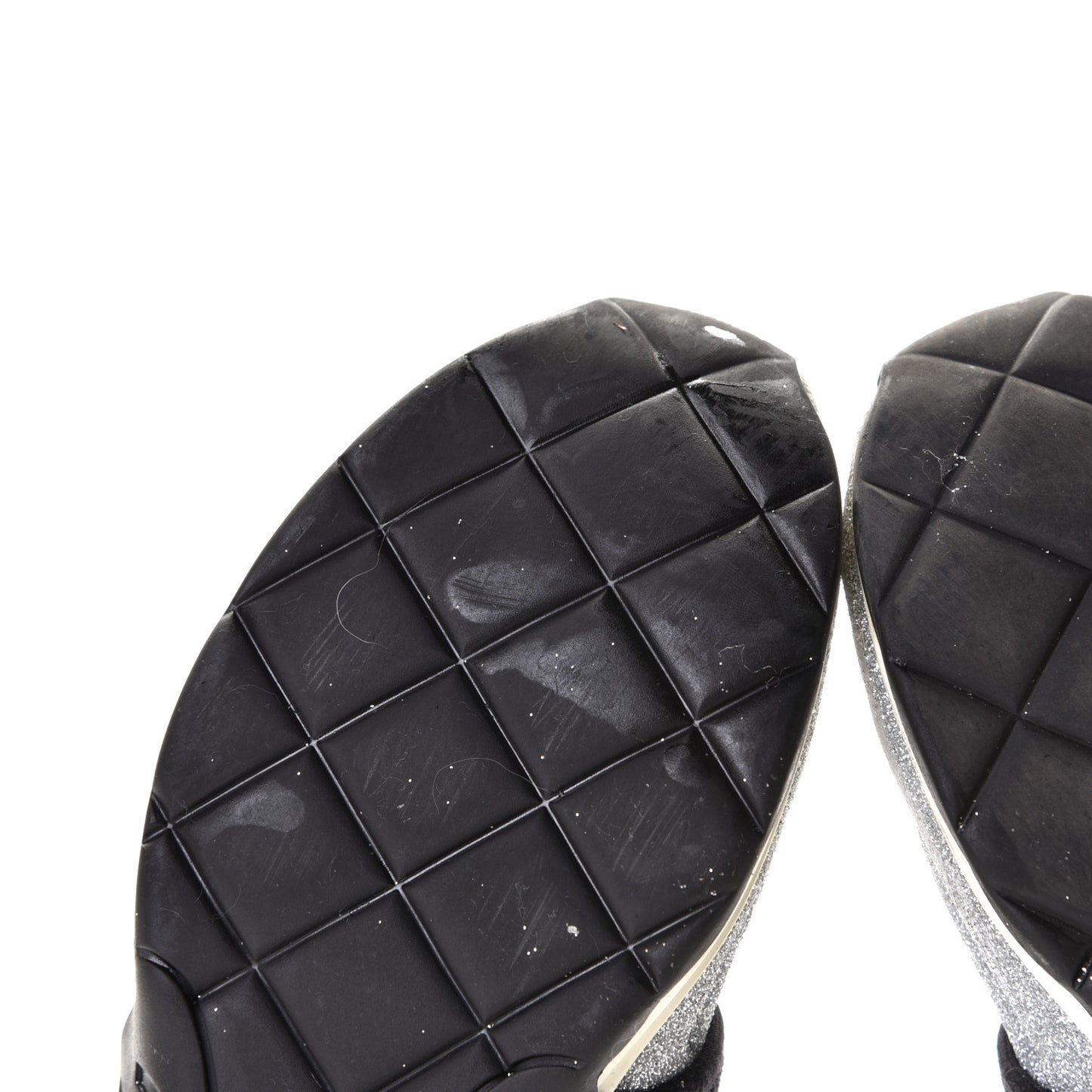 Glitter Stretch Fabric CC Sneakers 36.5 Black Silver