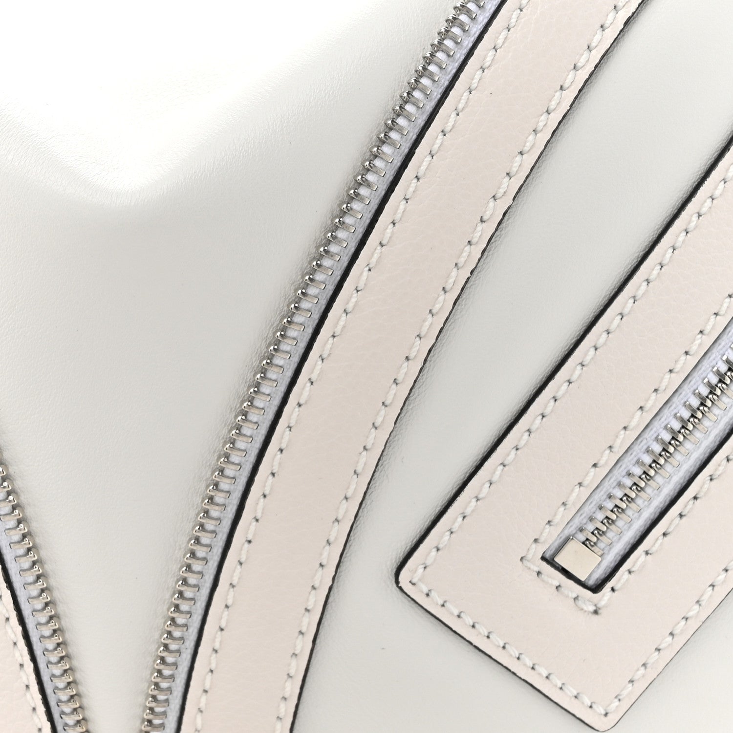 Versace Calfskin Medium Repeat Zip Hobo Optical White 7 of 9