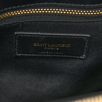 Saint Laurent Grain De Poudre Matelasse Chevron Monogram Shopping Bag Black 7 of 12